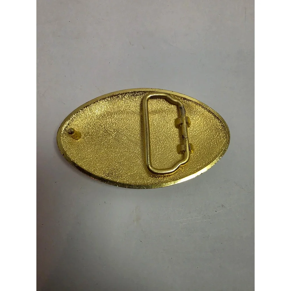 Gold Rhinestone Football Belt Buckle Pavé Crystal Sports Game Day Statement
